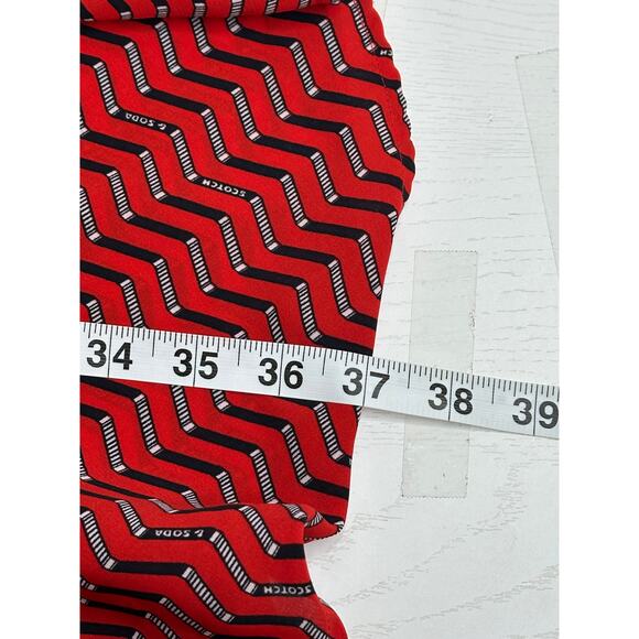 Scotch & Soda Allover Summer Shirtdress Red Black Chevron Knee Length Retro XS - Picture 10 of 11